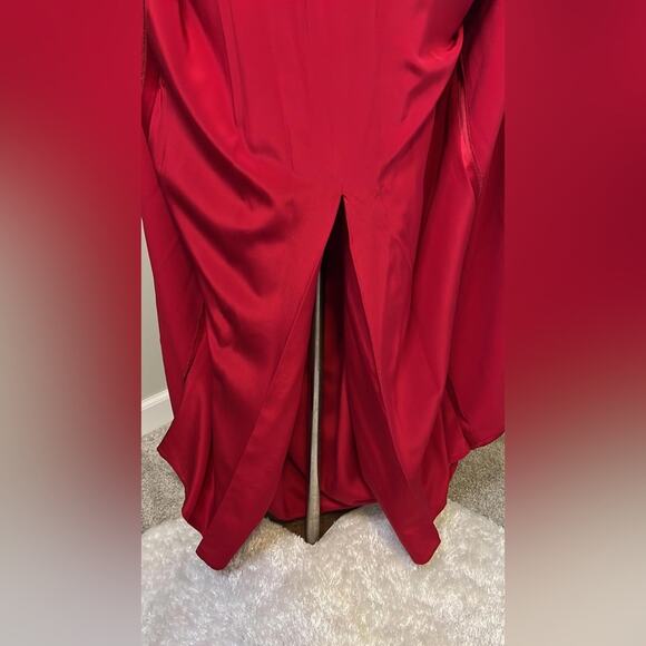 Carolina Herrera Red Dress - Long Sleeve Off Shoulder - Picture 4 of 15